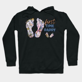 First Time Daddy Happy Father's Day Mosaic Feet Design Hoodie